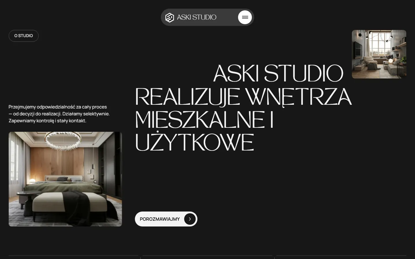ASKI Studio homepage, scrolled