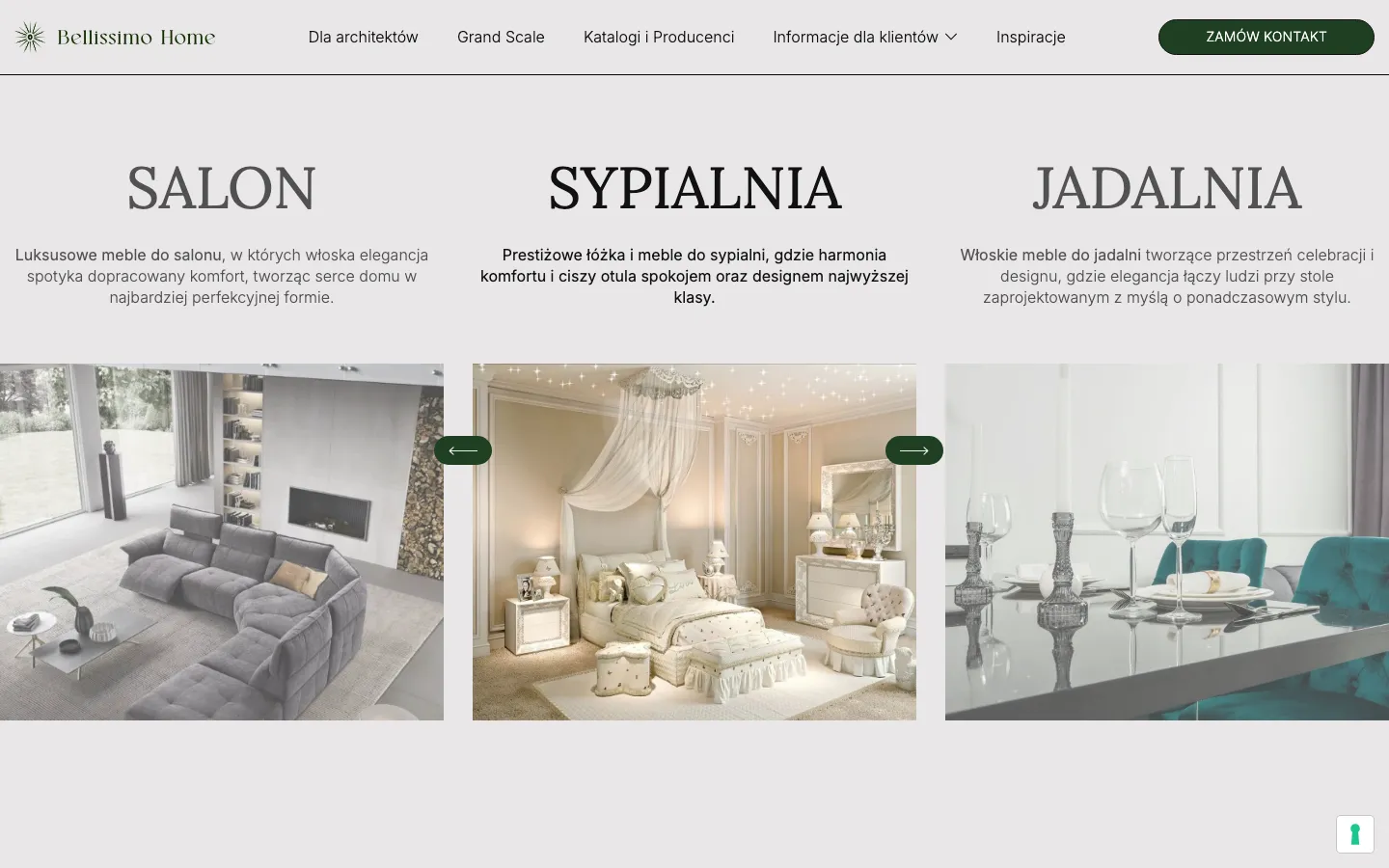 Bellissimo Home made-to-measure page