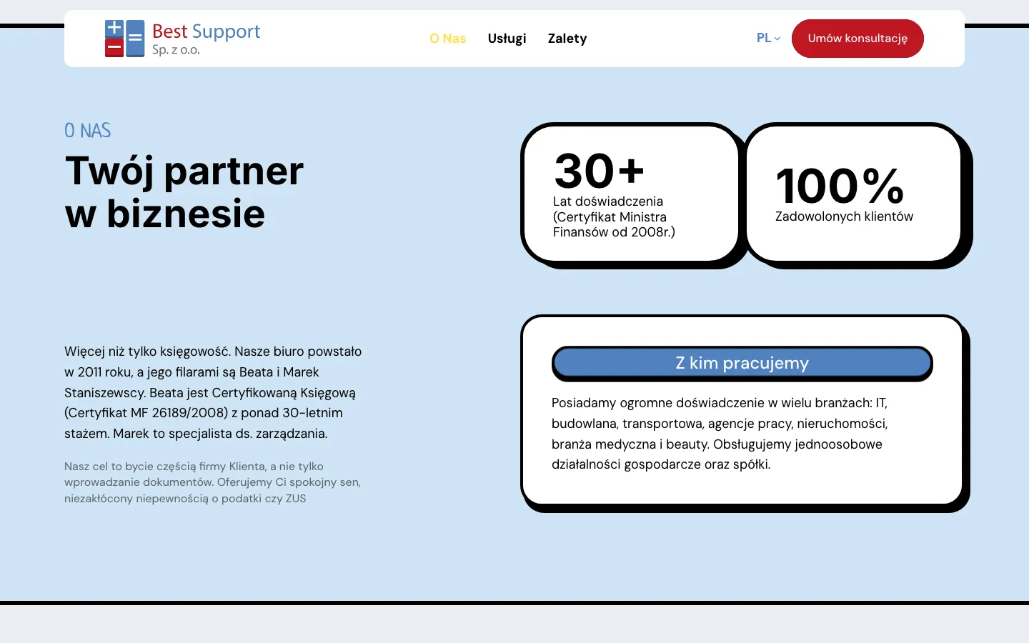 Best Support homepage, scrolled