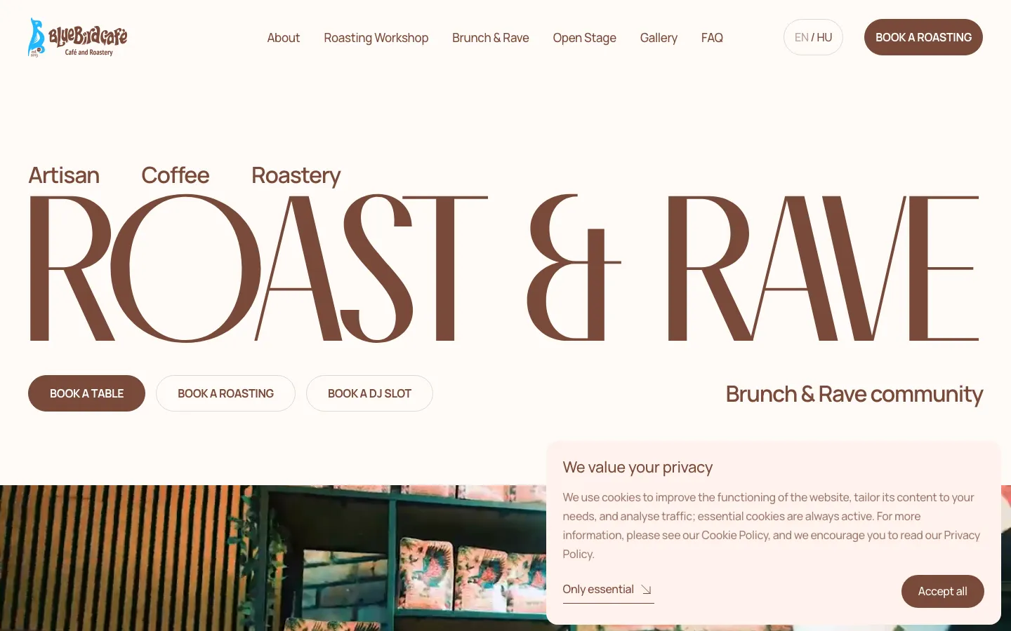 BlueBird Cafe website