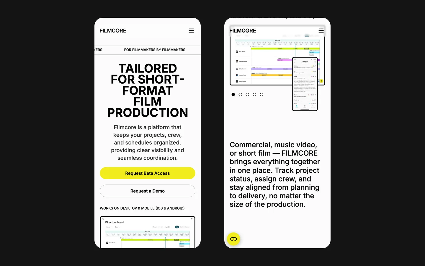 Filmcore on a phone