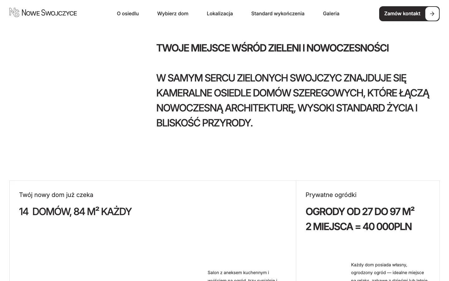 Nowe Swojczyce homepage, scrolled