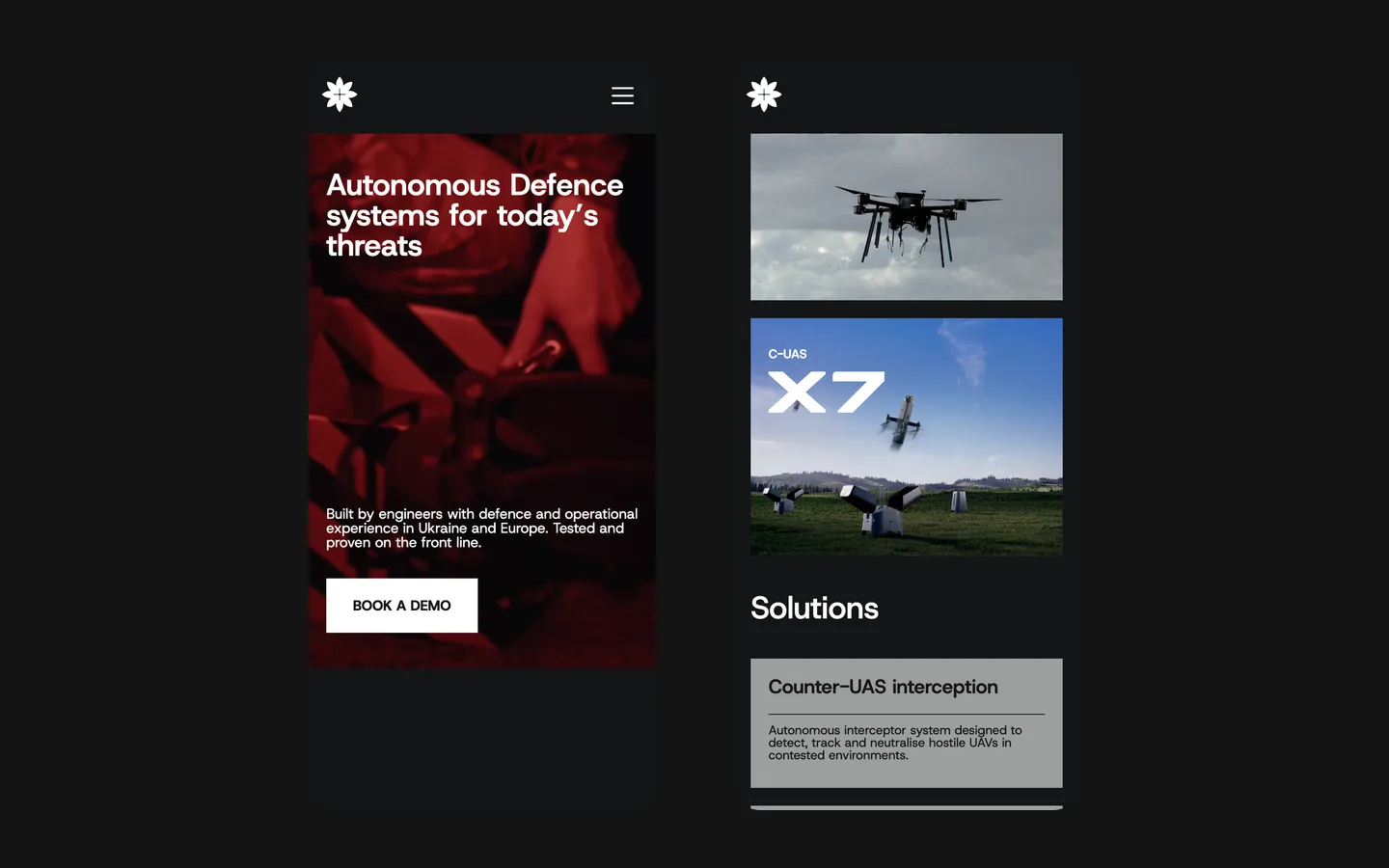OM Defence Systems on a phone