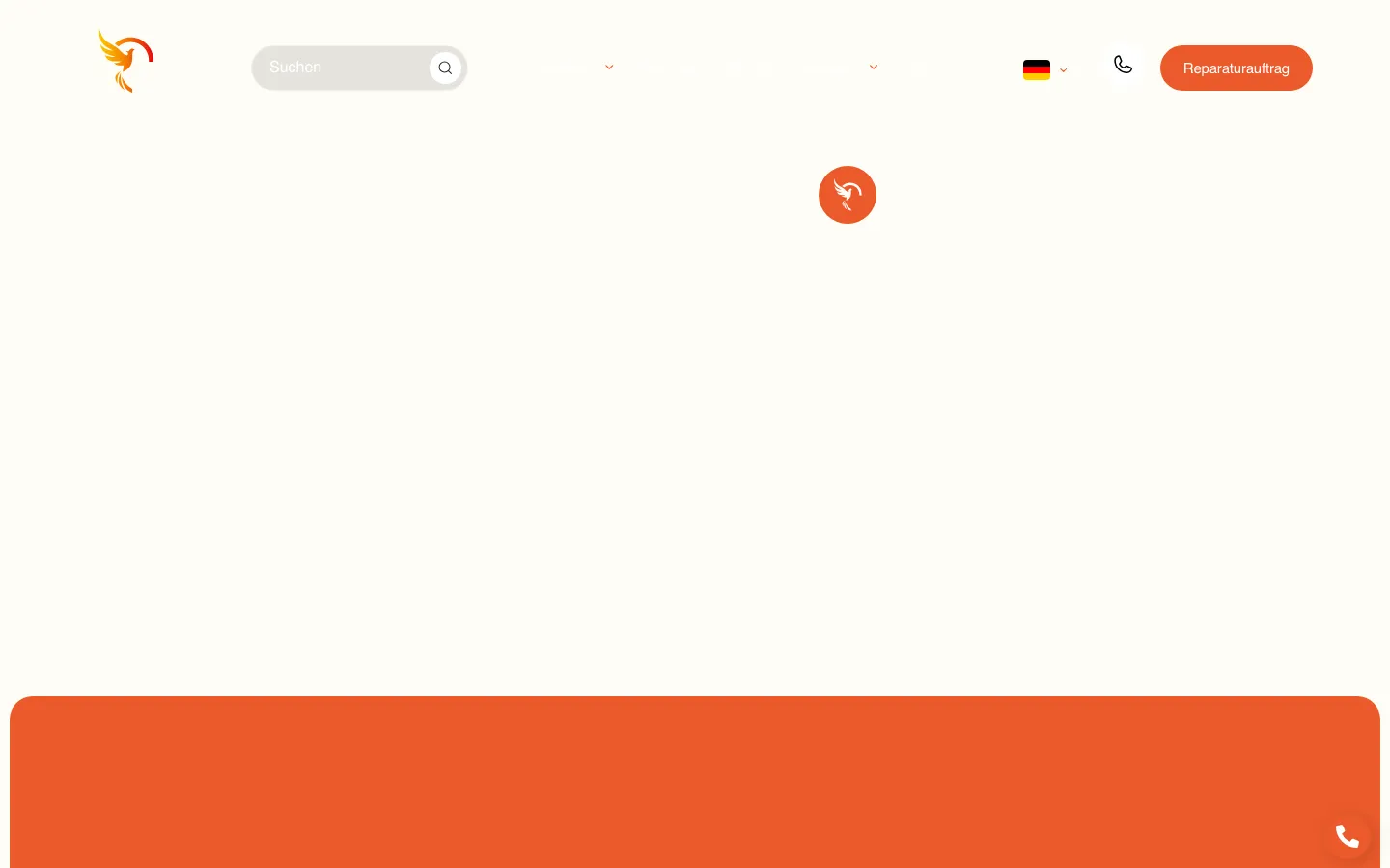 Revonik homepage, scrolled