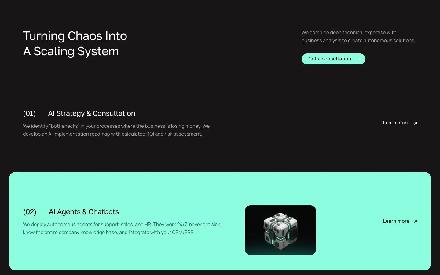 Sokil AI homepage, scrolled